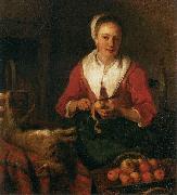 Gabriel Metsu Woman Peeling an Apple oil painting artist